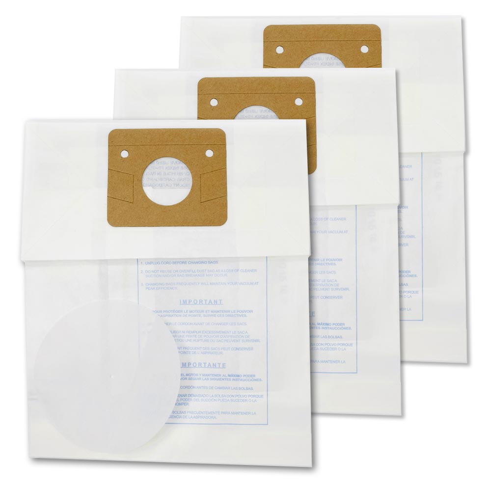 3 Eureka, Sanitaire Vacuum Part 106SW Canister / Paper Bags B, S, 2 Ply, Repl by EnviroCare