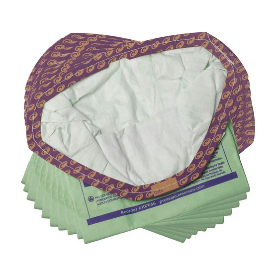 10 Proteam Vacuum Part 107666 / Paper Bags Gofit 3, Open Collar, 10PK