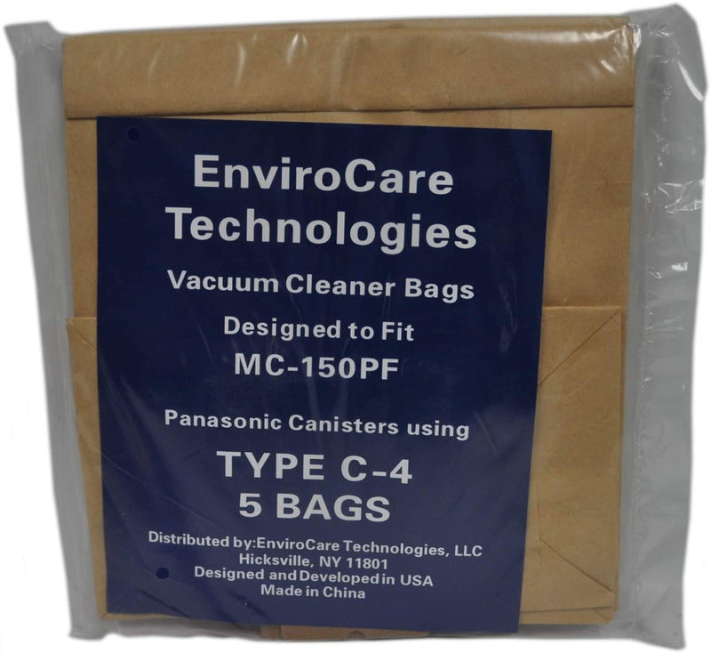 5 Panasonic Vacuum Part 148 Canister / Paper Bags C-4, 5PK Fits Model MC-2730, MC2750, Mc4850