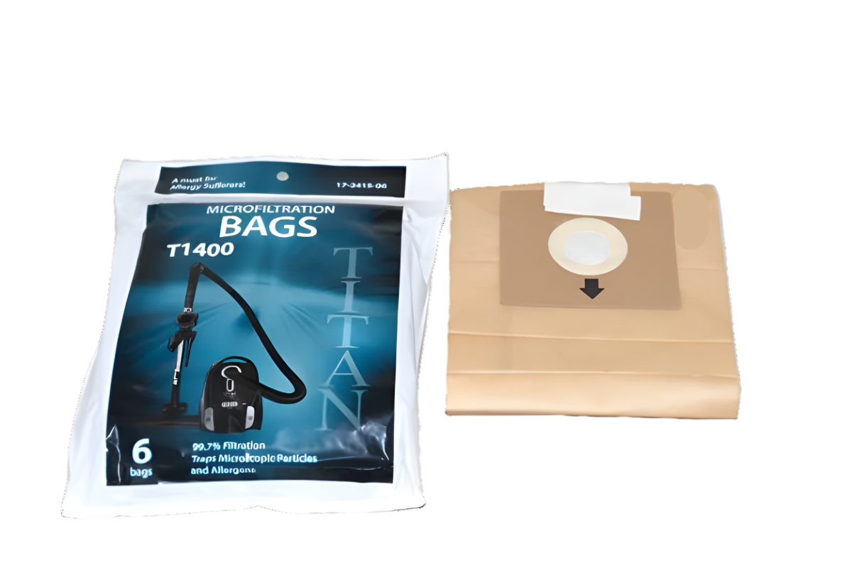 6 Titan Vacuum Cleaner Bags 17-2415-06 Canister Micro Allergen Filtration / Paper T1400 Compact, 6PK Micro Filtration