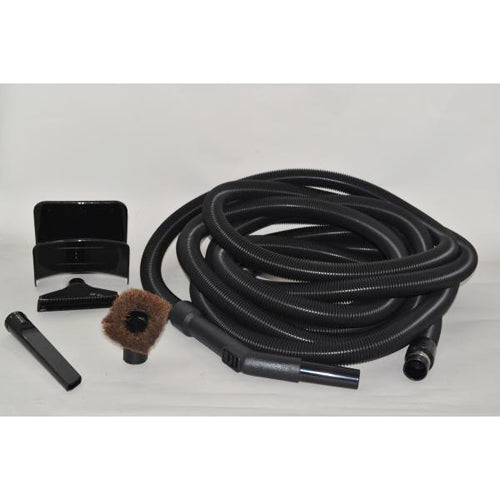 1 Fit All, Central Vac Dust Brush 06-4911-95 Upright / Garage KIT-35FT Hose, Black, W / Toolscrevice, Tool, Hose Hanger