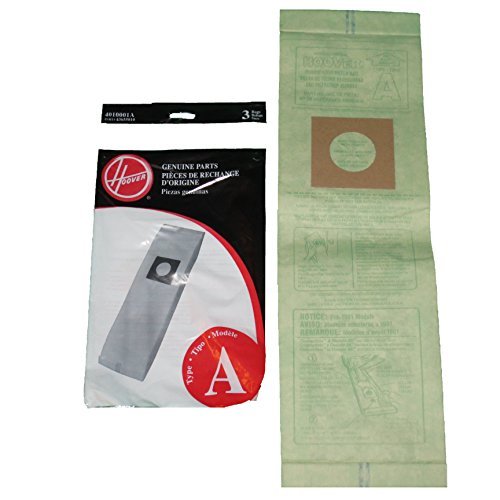 3 Hoover Vacuum Part 4010001A Upright / Paper Bags, A, 3PK, Top Fill