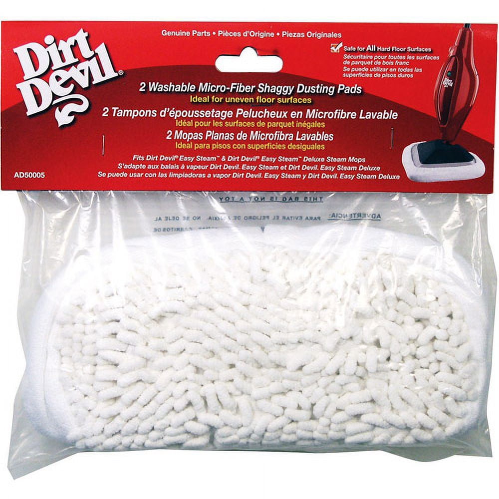 2 Dirt Devil Vacuum Part AD50005 / Shaggy Pad, 2PK, Devil Steam Mop