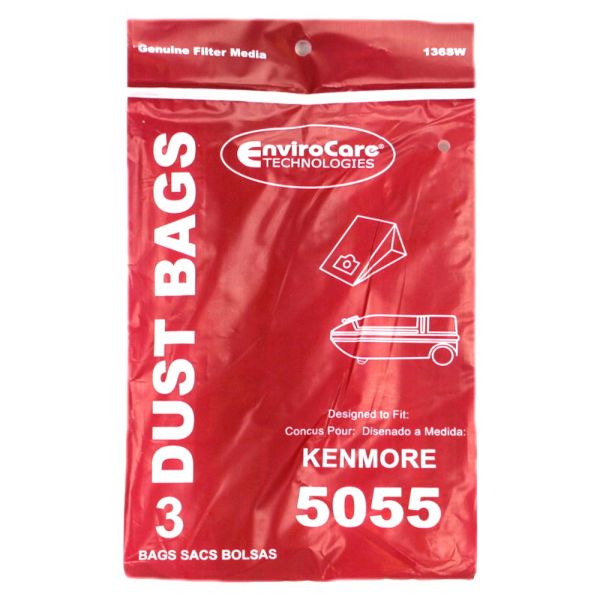 3 Kenmore Vacuum Part 136SW Canister / Paper Bags, 5055, 3PK, Replacement