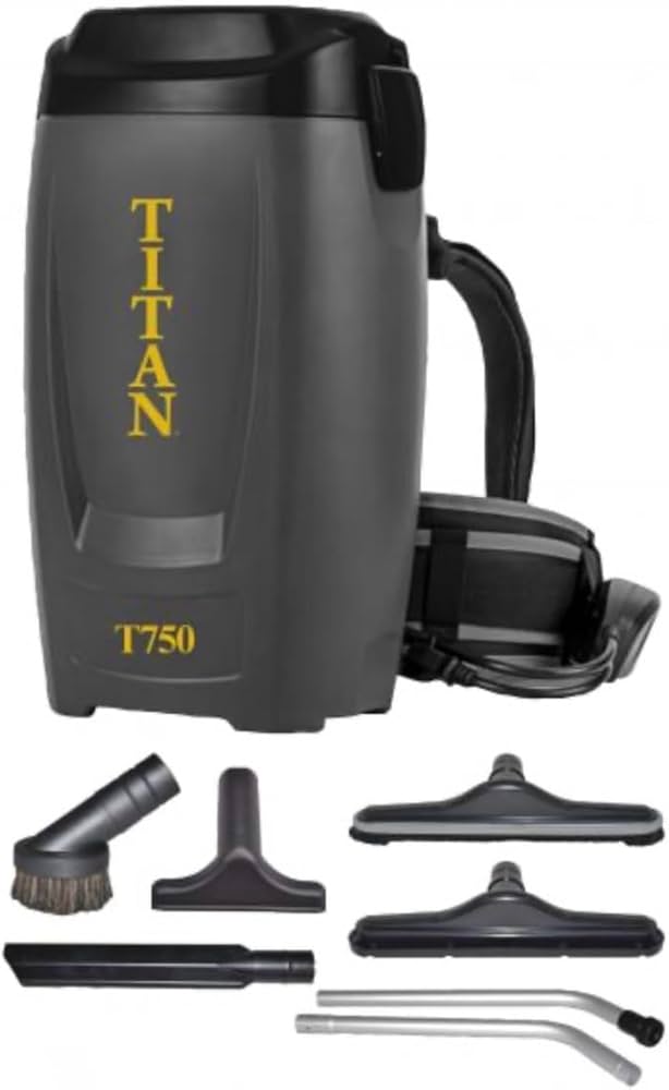 1 Titan T750 Backpack, CORDED, 6QT, 1 1 / 2 DELUXE TOOLSBAGS 17-2430-07 Vacuum Part T750