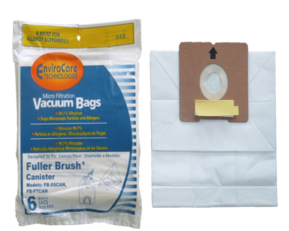 1 Fuller Brush Vacuum Brush 848 Canister Micro Allergen Filtration / Paper Bags, 6+1PK, Micro, Env, Repl, Can