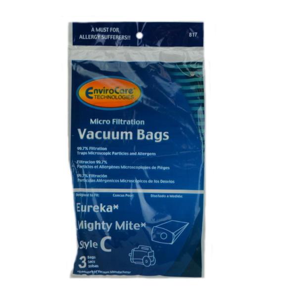 3 Eureka, Sanitaire Vacuum Part 817 Canister Micro Allergen Filtration / Paper Bags, C, 3PK, Micro