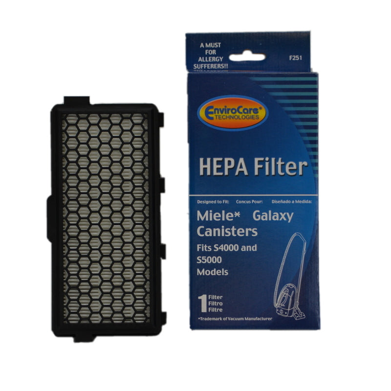 1 Miele S4 GALAXY SERIES, HEPA Vacuum Filter F251 HEPA Filtration