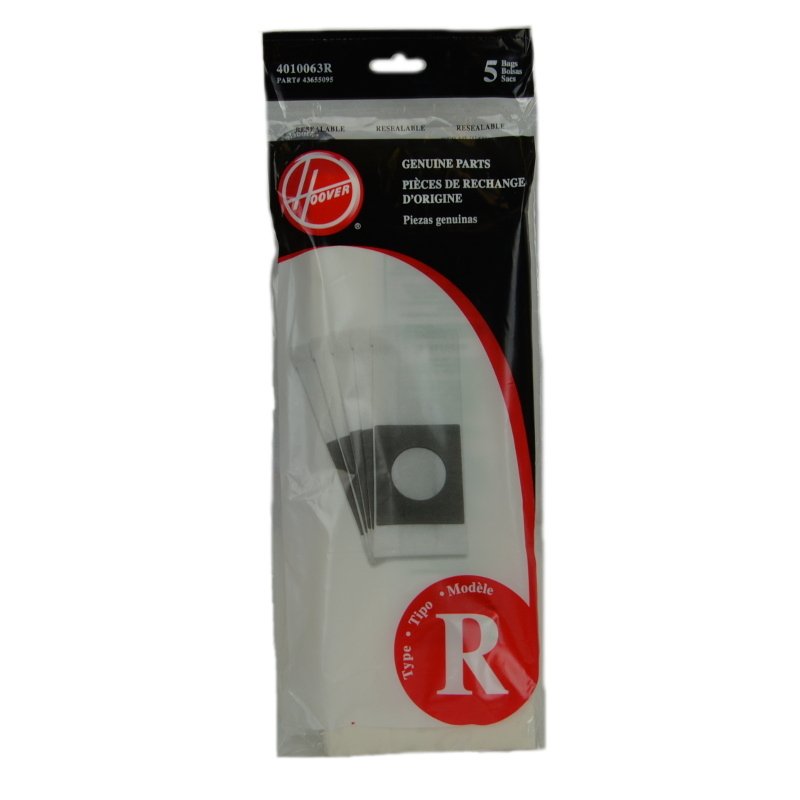 5 Hoover Vacuum Part 4010063R Canister / Paper Bags, R, 5PK, Sprint, Tempo