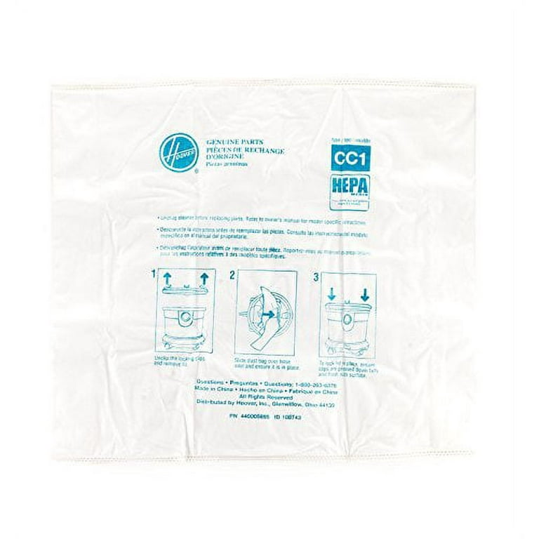 1 Hoover Vacuum Part 440005751 / Paper Bags CH32008 Tub Vac, 1PK Cc 1 Bags