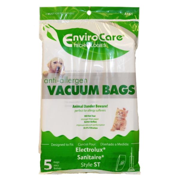 5 Eureka, Sanitaire Vacuum Part A161 Commercial / Paper Bags Sanitaire, St, 5PK, Allergen