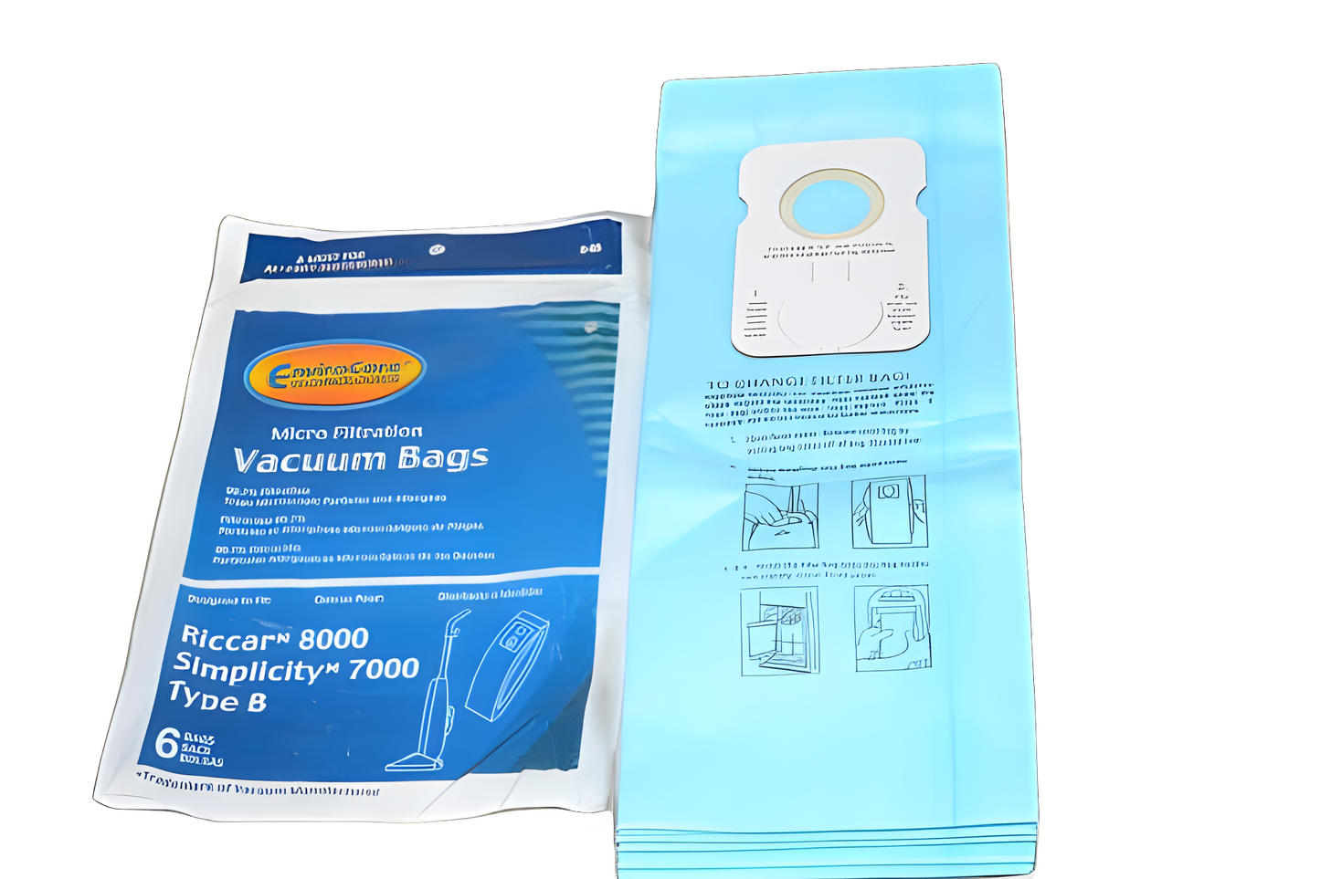 6 Simplicity / Riccar Vacuum Part 846 Micro Allergen Filtration / Paper Bags Riccar, B, 6PK, Micro, Repl, 7000, 8000 by EnviroCare