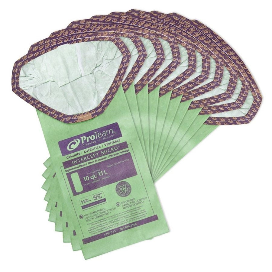 10 Proteam Vacuum Part 107313 / Paper Bags, 10PK, Super Coach Pro 10BACKPACK