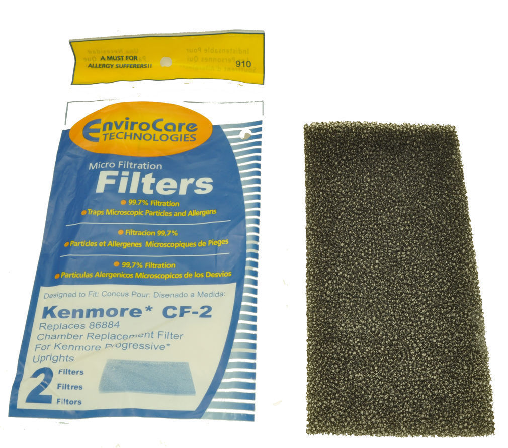2 Kenmore Vacuum Filters 910 Upright / Foam, CF-2, 2PK Fits In Door