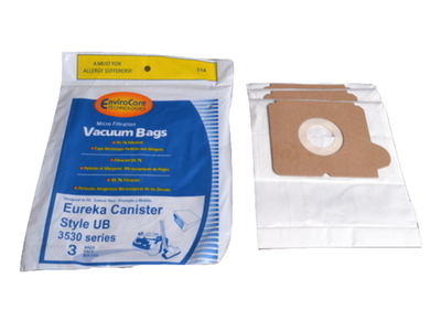 3 Eureka, Sanitaire Vacuum Part 314 Canister Micro Allergen Filtration / Paper Bags, Ub, 3PK, Micro, Repl by EnviroCare