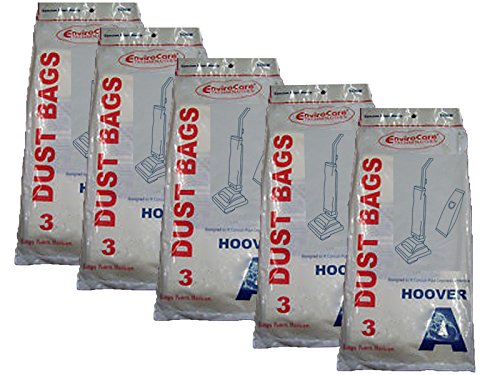 15 Hoover Type A 4010100A 1-ply Vacuum Bags 43655010, 4010001A, 4010324A, Bissell Style 32018
