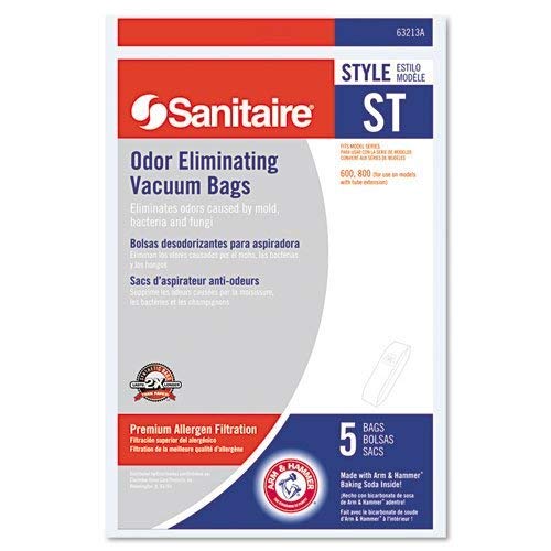 Eureka Electrolux Sanitaire Paper Bag, Style St Upright A & H Patch 5 Pk #63213B-10
