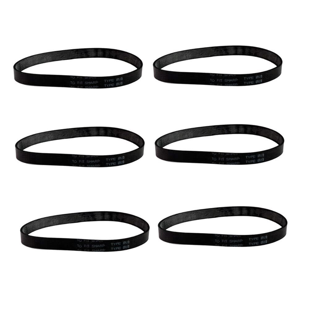 Replacement For Sharp Twin Energy Upright Vacuum Belt Replaces BU-3, 6 Pack