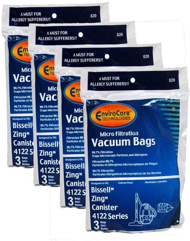 Bissell 4122 Zing Canister Vacuum Cleaner Paper Bags 12Pk :- 820