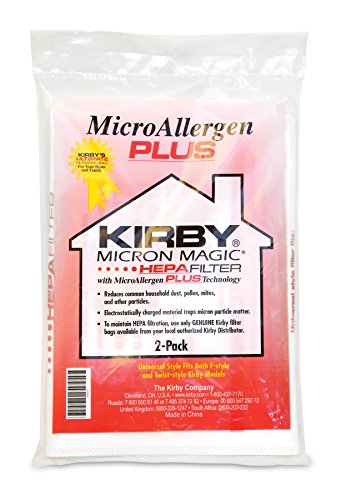 Kirby 205814 Micron Magic HEPA Filter Plus Bags, 2(Package may vary)