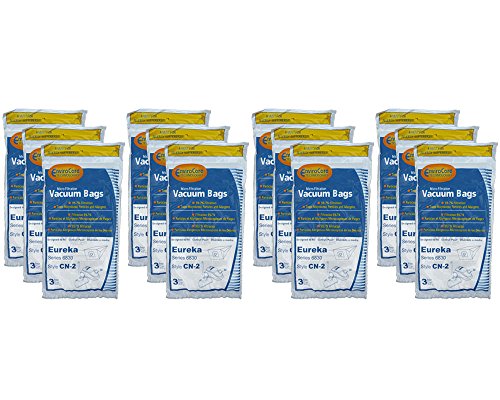 36 Eureka CN-2, CN2 Vacuum Bags by Envircare Series 6830, Power Team, Canister, General Electric Vacuum Cleaners, 61990A, 61990, 6830, 6831, 6833, GE6830, GE 6830