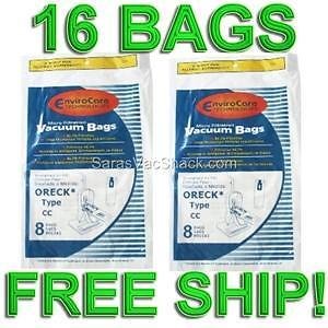 EnviroCare Replacement Micro Filtration Vacuum Cleaner Dust Bags made to fit Oreck Type CC, XL. Fits All XL7, XL21, 2000's, 3000's, 4000's, 8000's, 9000's series model Upright Vacuum Cleaners 16 Bags