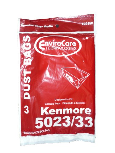 75 Kenmore Sears Allergy Vacuum Bag, Canister Vacuum Cleaners, 5023-5033 Bag Changed to Kenmore Type E for Manufacture Model # 609196, 116.25950