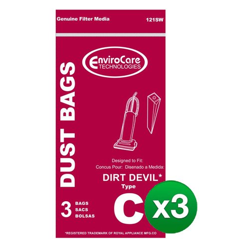 EnviroCare Replacement Vacuum Bag For 3700147001 / Type C / 121SW (3 Pack)