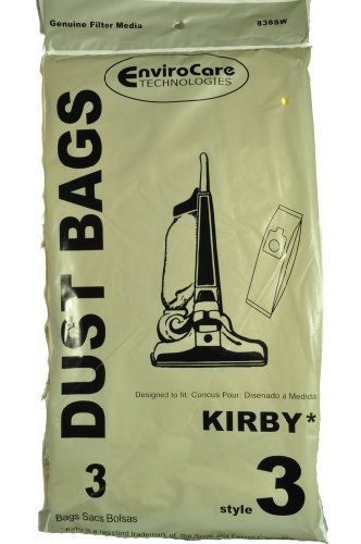 Kirby Style 3 Vacuum Cleaner Bags, EnviroCare Replacement Brand, designed to fit Kirby Heritage II, Legend I & II, Bags have round hole opening on collar of bag, 3 bags in pack by Kirby