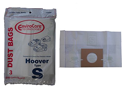 Hoover Futura,Spectrum Type S Canister Vacuum Regular Paper Bags 3 PK # 109SW