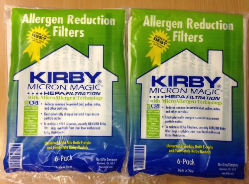 Kirby Universal Bags: 2 Packs of Kirby #204811 (12 bags) - Allergen Reduction White Cloth Bags - Genuine Kirby Product - shipped by BuyParts