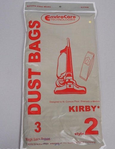 Generic Kirby Style 2 Vacuum Bags, (3- pack) by EnviroCare - for Heritage Upright part # 837SW