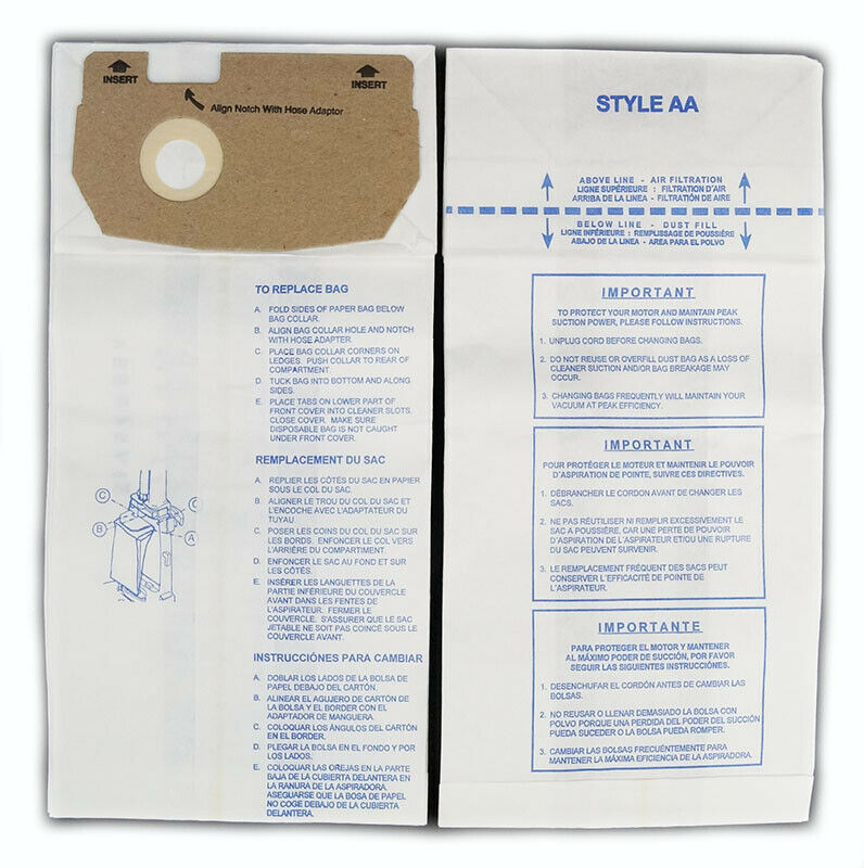 Eureka Sanitaire Style AA Vacuum Cleaner Bags by DVC Made in USA