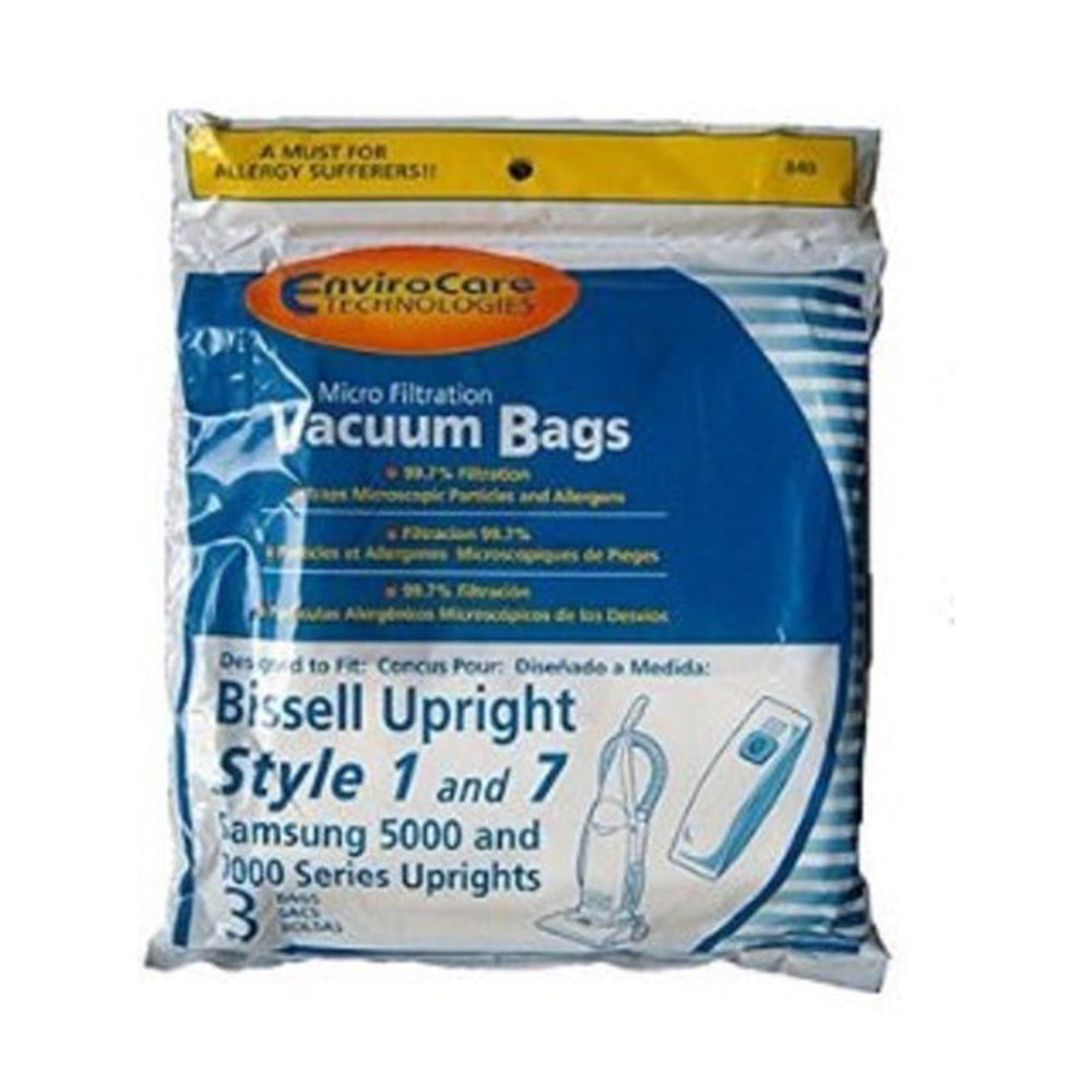 Bissell Style 1 & 7 Vacuum Bags For Power Force Upright 3 Pk Part - 840