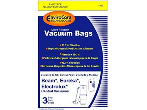 Eureka Vacuum Cleaner Bags Micro Allergen Filtration All Central Vac Beam Models