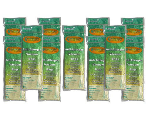 36 Hoover Type I #AH10005 Platinum Canister Vacuum Cleaner Allergen HEPA Bag A891, 985059002, AH10005, SH10000, SH10000RM, UH30010COM, UH30010CCA