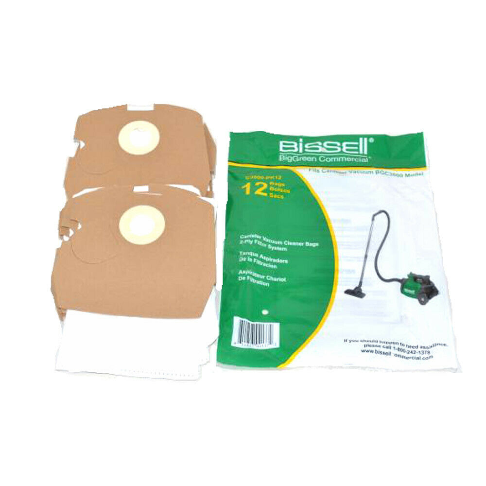 Bissell Compact Canister Vacuum Cleaner Paper Bags (1 Pack 12 Bags) # 19-2494-08