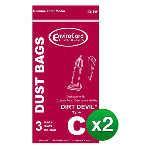EnviroCare Replacement Vacuum Bag For 3700147001 / Type C / 121SW (2 Pack)