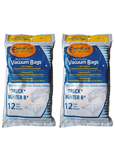 EnviroCare Replacement Micro Filtration Vacuum Cleaner Dust Bags made to fit Oreck Super-Deluxe Compact and Buster B Canisters 24 pack
