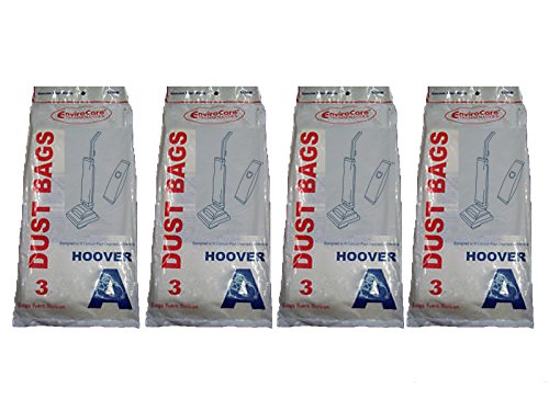 12 Hoover Type A 4010100A 1-ply Vacuum Bags 43655010, 4010001A, 4010324A, Bissell Style 32018