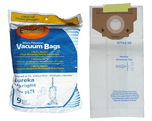 EnviroCare Replacement Micro Filtration Vacuum Cleaner Dust Bags Made to Fit Eureka Style RR Uprights 9 pack