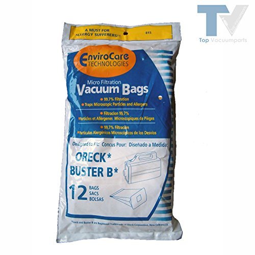 EnviroCare Replacement Micro Filtration Vacuum Cleaner Dust Bags Designed to Fit Oreck Super-Deluxe Compact and Buster B Canisters 12 pack