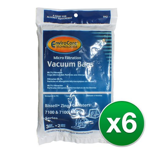 Replacement Vacuum Bag for Bissell 2138425 / 842 (6 Pack)