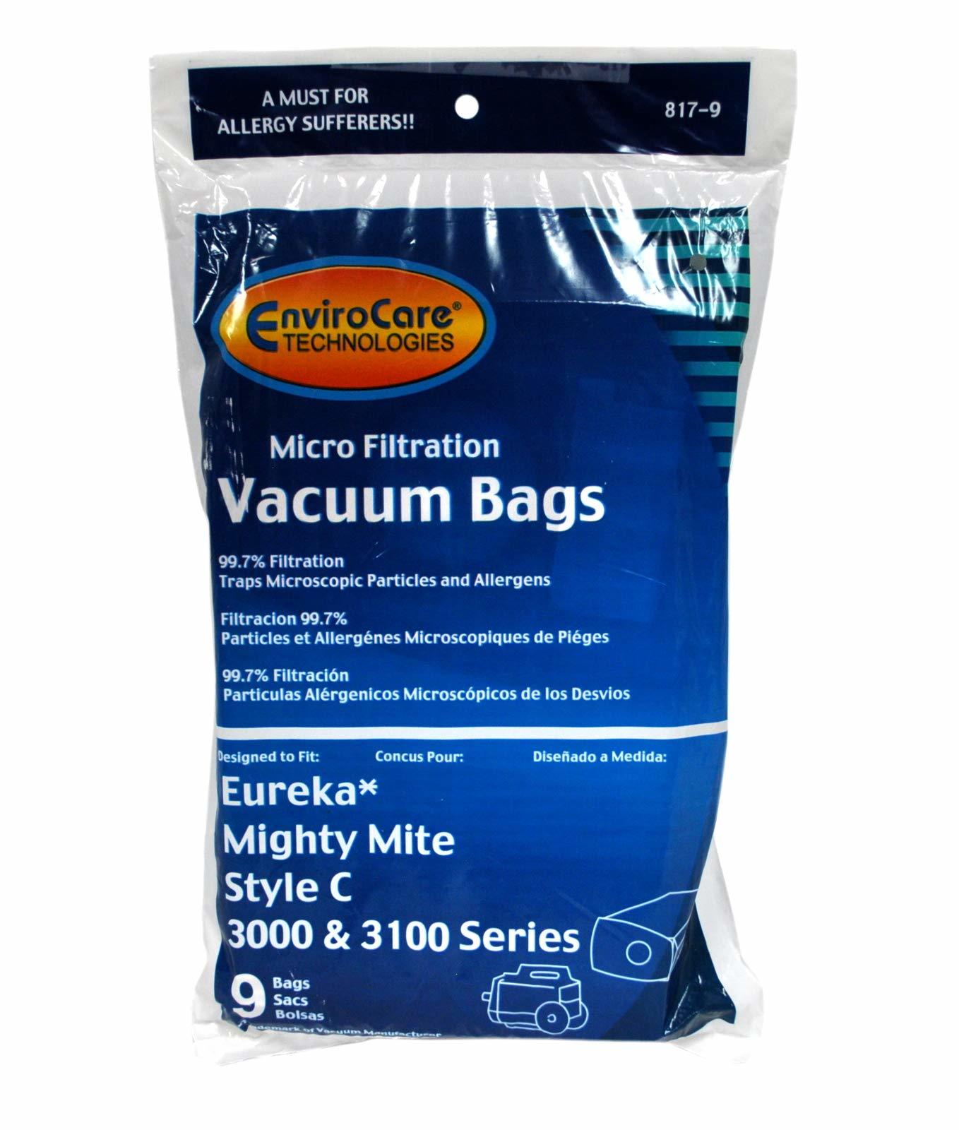 EnviroCare Vacuum Bags Designed to Fit Eureka Mighty Mite Style C 3000 and 3100 Series Vacuums 817-9