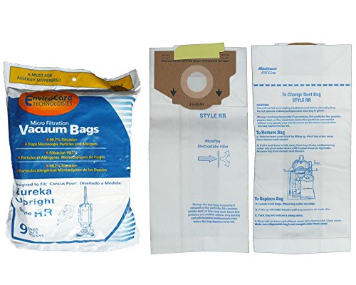 EnviroCare 9 Eureka Type RR Omega Boss Upright Microfiltration Allergy Vacuum Cleaner Bags