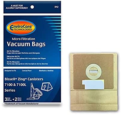 Bissell 842 3Pk Paper Bags + 2 Filters For Models 7100, 7100L