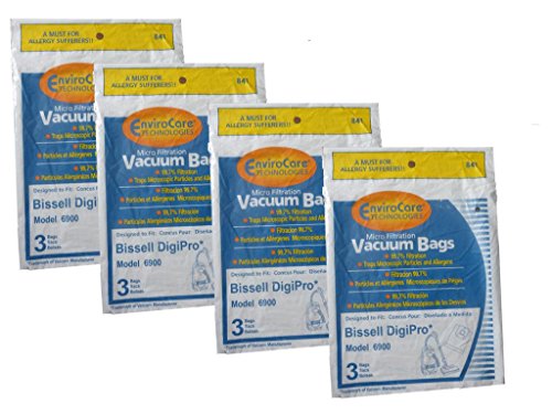12 EnviroCare Replacement Vacuum Bag for Type 32115 Bissell Digi-Pro Allergy Vacuum Cleaner Bags 6900 Series. Also substitute for LG Samsung VP-77F Vacuum Model 5500, 6013, 7049, and 7700 series Quiet