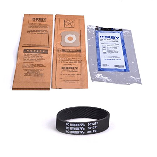 Kirby Part#197394A (197301) - Genuine Kirby HEPA Filtration Vacuum Bags Model G6 and Ultimate G (9 Bags & 1 belt)