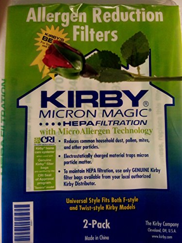Kirby Vacuum Cleaner Disposable Cloth Paper Bags White Hepa Bags 2 Pack Universal Style Fits ALL Kirby Models