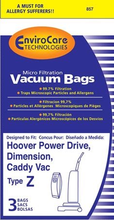Hoover Z Allergen Vacuum Bags 4010100Z / 4010075Z - Generic -3 Pack